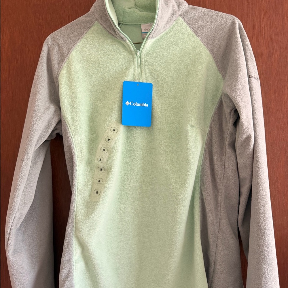 Columbia Mint Green and Gray Half-Zip Fleece